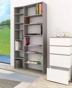 New York 001 Bookcase - L 108 X H 224 Cm - POP UP HOME -Coffee Tables Sales Shop bookcase new york 001 grey madeindesign 265044 product800