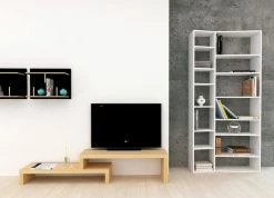 New York 001 Bookcase - L 108 X H 224 Cm - POP UP HOME -Coffee Tables Sales Shop bookcase new york 001 white madeindesign 239398 product800