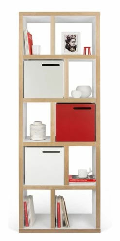 Rotterdam Bookcase - L 70 X H 198 Cm - POP UP HOME -Coffee Tables Sales Shop bookcase rotterdam l 70 cm white plywood edges madeindesign 239393 product800