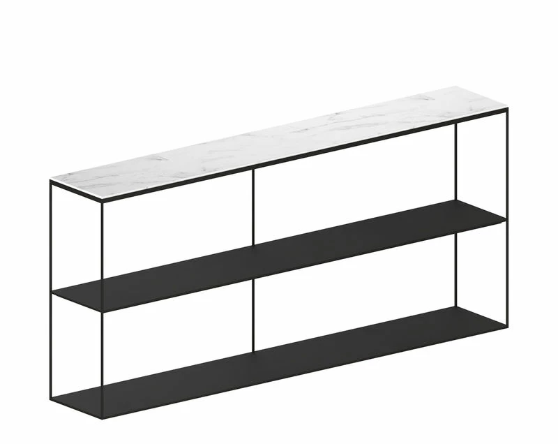 Slim Marbre Bookcase - / L 180 X H 83 Cm - Zeus 3 Slim Marbre Bookcase - / L 180 X H 83 Cm - Zeus