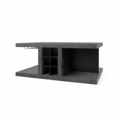 Chicago Bar Coffee Table - / Wine Rack & Rails For Stemmed Glasses - 110 X 65 X H 45 Cm - POP UP HOME -Coffee Tables Sales Shop coffee table chicago bar grey concrete effect black madeindesign 377762 product800