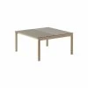 Couple Coffee Table - / 84.4 X 80 X H 40 Cm - Reversible Stoneware Tabletop - Muuto -Coffee Tables Sales Shop coffee table couple taupe oak madeindesign 404182 product800