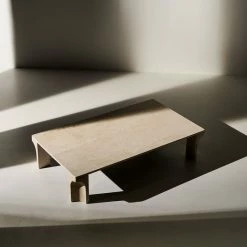 Doric Coffee Table - / 140 X 80 Cm - Travertine Stone - Gubi -Coffee Tables Sales Shop coffee table doric beige travertine madeindesign 401623 product800