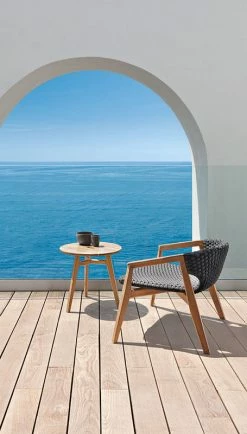 Knit Coffee Table - / Ø 50 Cm - Teak - Ethimo -Coffee Tables Sales Shop coffee table knit natural teak madeindesign 321128 product800