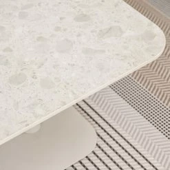 Kodo Coffee Table - / 129 X 45 Cm - Terrazzo-effect Ceramic - Vincent Sheppard -Coffee Tables Sales Shop coffee table kodo white terrazzo effect ceramic dune white base madeindesign 403407 product800
