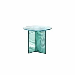 Liquefy Coffee Table - / 60 X 50 X H 51 Cm - Glass With Marble-effected Veined Pattern - Glas Italia