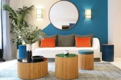 Riviera Duo Coffee Table - / Set Of 2 - Ø 60 & Ø 45 Cm - Maison Sarah Lavoine -Coffee Tables Sales Shop coffee table riviera duo black green madeindesign 297742 product800