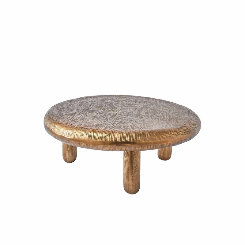 Thick Disk Coffee Table - / Ø 88 X H 35 Cm - Ribbed Aluminium - Pols Potten 3 Thick Disk Coffee Table - / Ø 88 X H 35 Cm - Ribbed Aluminium - Pols Potten