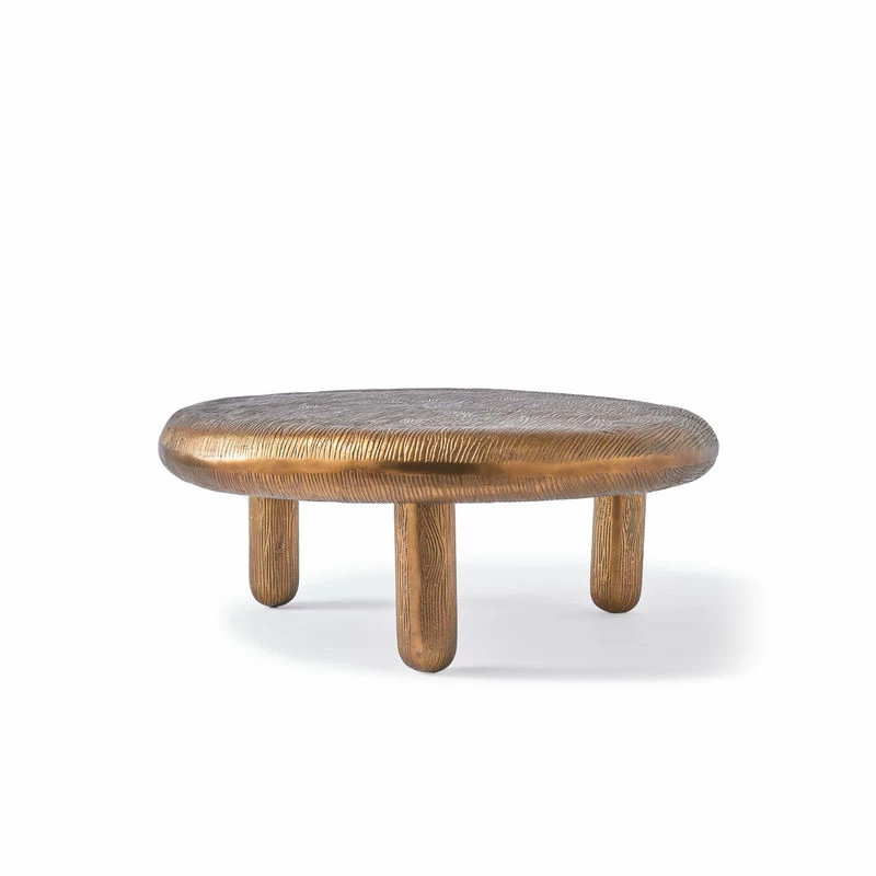 Thick Disk Coffee Table - / Ø 88 X H 35 Cm - Ribbed Aluminium - Pols Potten 5 Thick Disk Coffee Table - / Ø 88 X H 35 Cm - Ribbed Aluminium - Pols Potten - Image 3