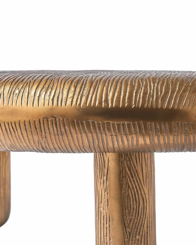 Thick Disk Coffee Table - / Ø 88 X H 35 Cm - Ribbed Aluminium - Pols Potten 7 Thick Disk Coffee Table - / Ø 88 X H 35 Cm - Ribbed Aluminium - Pols Potten - Image 5