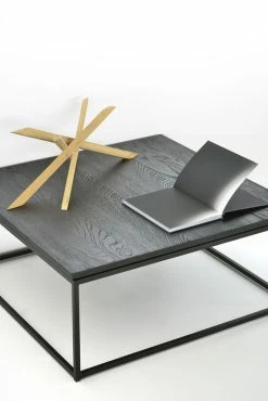 Thin Coffee Table - / Solid Oak & Metal - 70 X 70 Cm - Ethnicraft -Coffee Tables Sales Shop coffee table thin black madeindesign 349790 product800