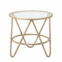 Verdon Coffee Table - / Ø 50 Cm - Metal Imitation Bamboo - Bloomingville