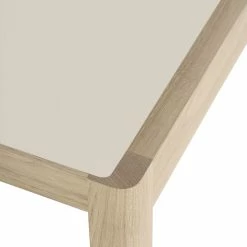 Workshop Coffee Table - / 120 X 43 X H 38 Cm - Linoleum - Muuto -Coffee Tables Sales Shop coffee table workshop grey linoleum natural oak legs madeindesign 404225 product800