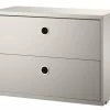 String® System Crate - / 2 Drawers - L 58 X D 30 Cm - String Furniture -Coffee Tables Sales Shop crate stringr system beige madeindesign 319202 product800
