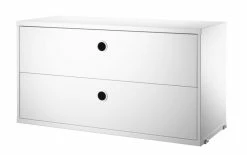 String® System Crate - / 2 Drawers - L 78 Cm - String Furniture -Coffee Tables Sales Shop crate stringr system white madeindesign 226209 product800
