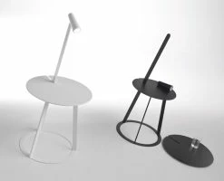 Albino End Table - With LED Lamp Integrated - Horm -Coffee Tables Sales Shop end table albino black madeindesign 159183 product800