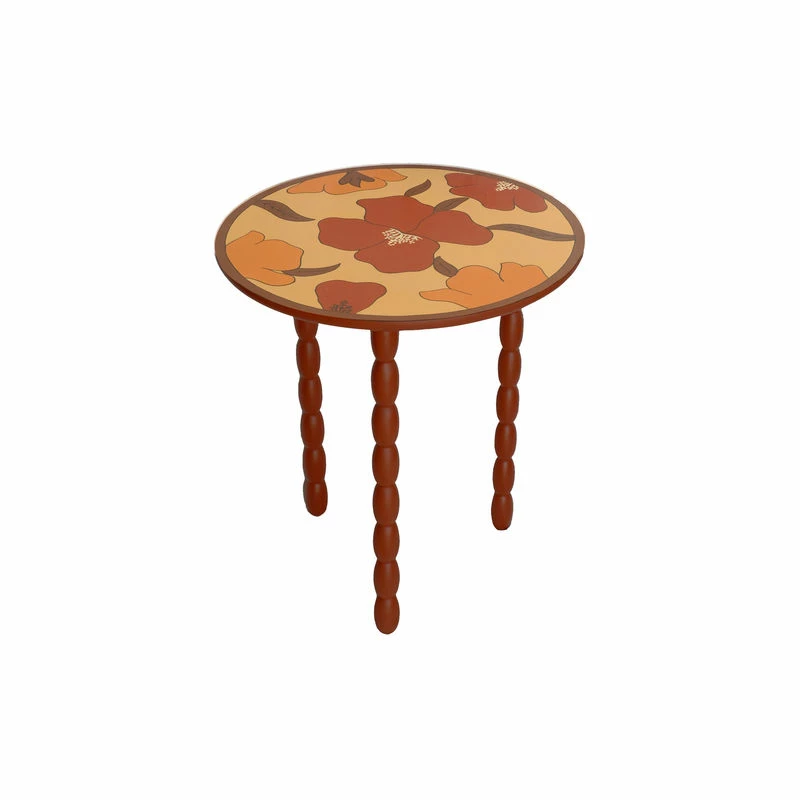 Clarita End Table - / Ø 45 X H 52 Cm - Wood With Hand-painted Designs - POPUS EDITIONS 3 Clarita End Table - / Ø 45 X H 52 Cm - Wood With Hand-painted Designs - POPUS EDITIONS
