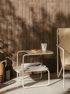Level End Table - / 55 X 35 Cm - Metal - Ferm Living -Coffee Tables Sales Shop end table level cashmere beige madeindesign 356339 product800