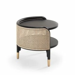 Mos End Table - / 50 X 47 Cm - Caning & Wood - Wiener GTV Design -Coffee Tables Sales Shop end table mos black natural madeindesign 372623 product800