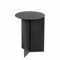 Slit Metal End Table - / Top - Ø 35 X H 47 Cm - Hay