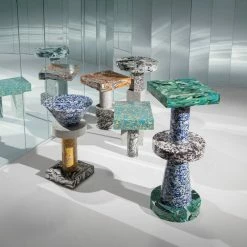 Swirl End Table - / Recycled Composite Material - 36 X 27 Cm - Tom Dixon -Coffee Tables Sales Shop end table swirl multicoloured madeindesign 354779 product800