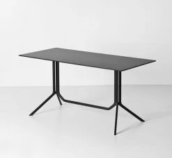 Poule Double Foldable Table - 120 X 60 Cm - Foldable Top - Kristalia -Coffee Tables Sales Shop foldable table poule double black laminated madeindesign 194723 product800