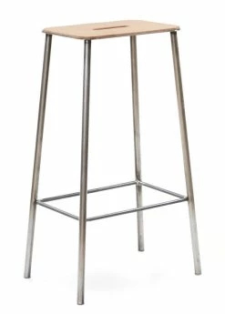 Adam Cuir High Stool - / H 76 Cm - Frama