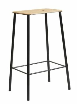 Adam High Stool - / L 65 Cm - Oak & Steel - Frama