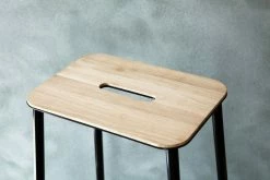 Adam High Stool - / L 65 Cm - Oak & Steel - Frama -Coffee Tables Sales Shop high stool adam oak black madeindesign 285202 product800