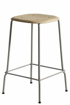 Soft Edge 80 High Stool - H 65 Cm / Wood & Metal - Hay
