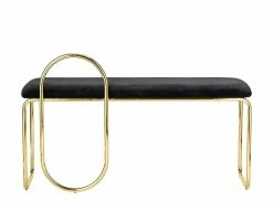 Angui Padded Bench - / Velvet - L 110 Cm - AYTM 8 Angui Padded Bench - / Velvet - L 110 Cm - AYTM -Coffee Tables Sales Shop padded bench angui black gold structure madeindesign 284623 product800