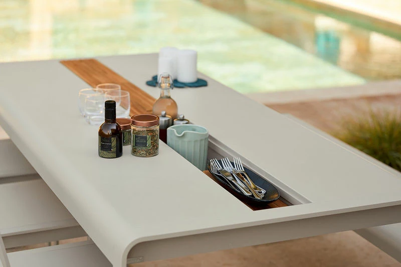 Bellevie Rectangular Table - / With Storage - 196 X 90 Cm - Fermob 6 Bellevie Rectangular Table - / With Storage - 196 X 90 Cm - Fermob - Image 4