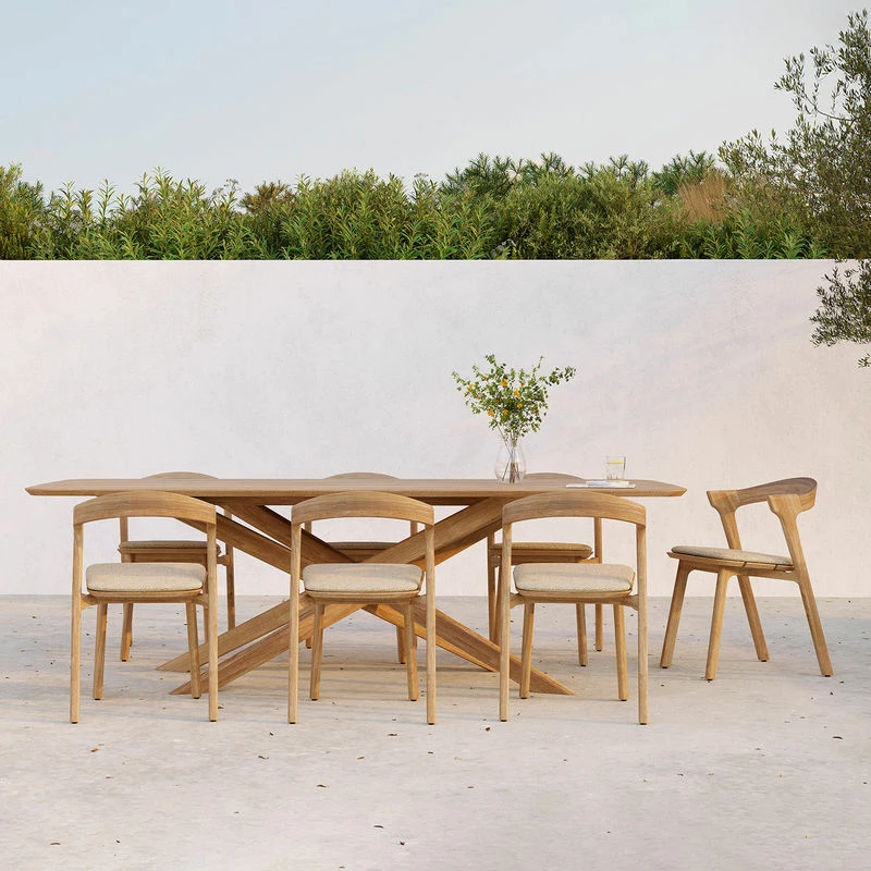 Mikado Outdoor Rectangular Table - / 240 X 108 Cm - Teak / Seats 10 - Ethnicraft 5 Mikado Outdoor Rectangular Table - / 240 X 108 Cm - Teak / Seats 10 - Ethnicraft - Image 3