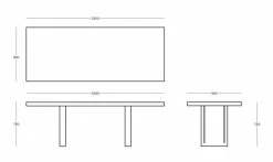 Tommaso OUTDOOR Rectangular Table - / 230 X 90 Cm - Painted Steel - Zeus -Coffee Tables Sales Shop rectangular table tommaso outdoor l 230 cm cement grey madeindesign 334088 product800