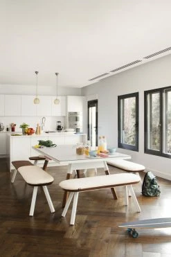Y&M Table - L 220 Cm / Ping Pong & Dining Table - RS BARCELONA -Coffee Tables Sales Shop rectangular table y m white wood legs madeindesign 254343 product800