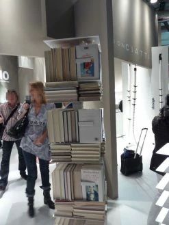 Ptolomeo Rotating Bookshelf - 4 Sides- Horizontal/vertical Storage - Opinion Ciatti -Coffee Tables Sales Shop rotating bookshelf ptolomeo polished steel black h 197 cm madeindesign 50497 product800