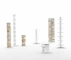 Ptolomeo Rotating Bookshelf - 4 Sides - Vertical Storage - Opinion Ciatti -Coffee Tables Sales Shop rotating bookshelf ptolomeo white h 110 cm madeindesign 50417 product800