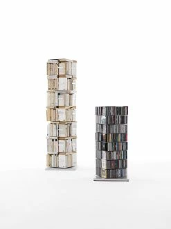 Ptolomeo Rotating Bookshelf - 4 Sides - Vertical Storage - Opinion Ciatti -Coffee Tables Sales Shop rotating bookshelf ptolomeo white h 110 cm madeindesign 50419 product800