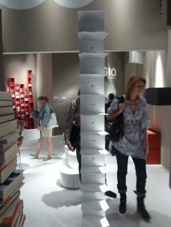 Ptolomeo Rotating Bookshelf - 4 Sides - Vertical Storage - Opinion Ciatti -Coffee Tables Sales Shop rotating bookshelf ptolomeo white h 110 cm madeindesign 50423 product800