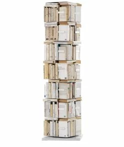 Ptolomeo Rotating Bookshelf - 4 Sides - Vertical Storage - Opinion Ciatti