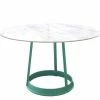 Brut Round Table - / Marble & Cast Iron - Ø 130 Cm - Magis -Coffee Tables Sales Shop round table brut white marble green foot madeindesign 291232 product800