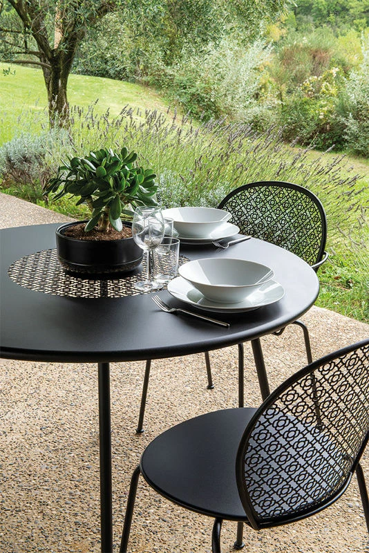 Lorette Round Table - / Ø 110 Cm - Perforated Metal - Fermob 4 Lorette Round Table - / Ø 110 Cm - Perforated Metal - Fermob - Image 2