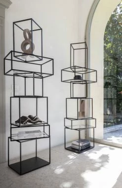 Babylon Shelf - / Metal & Glass - 64 X 59 X H 204 Cm - Mogg -Coffee Tables Sales Shop shelf babylon black transparent madeindesign 362685 product800