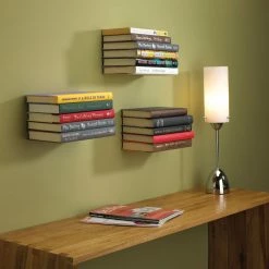 Conceal Shelf - / Invisible Book Holder - “Trompe-l'œil” Optical Illusion - Umbra -Coffee Tables Sales Shop shelf conceal grey madeindesign 291787 product800