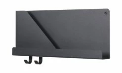 Folded Small Shelf - / L 50 Cm - Metal - 2 Hooks - Muuto