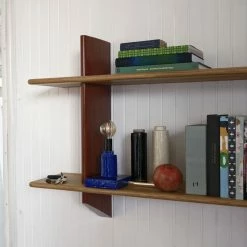 Rayonnage Mural Shelf - / Jean Prouvé, 1936 - L 118 X H 70 Cm - Vitra -Coffee Tables Sales Shop shelf rayonnage mural japanese red natural oak madeindesign 397421 product800