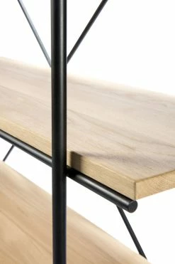 Rise Shelf - / Solid Oak & Metal - L 140 X H 165 Cm - Ethnicraft -Coffee Tables Sales Shop shelf rise oak black madeindesign 349759 product800