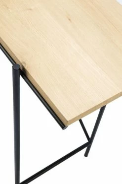 Rise Shelf - / Solid Oak & Metal - L 140 X H 165 Cm - Ethnicraft -Coffee Tables Sales Shop shelf rise oak black madeindesign 349760 product800