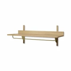 Sector Shelf - / L 87 X D 37 Cm - With Hanger - Ferm Living -Coffee Tables Sales Shop shelf sector natural oak brass madeindesign 392942 product800
