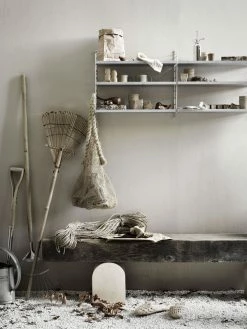 String® Outdoor Shelf - / Perforated Galvanised Steel - LOW Edge - 58 X D 20 Cm - String Furniture -Coffee Tables Sales Shop shelf stringr outdoor galvanised steel madeindesign 316567 product800